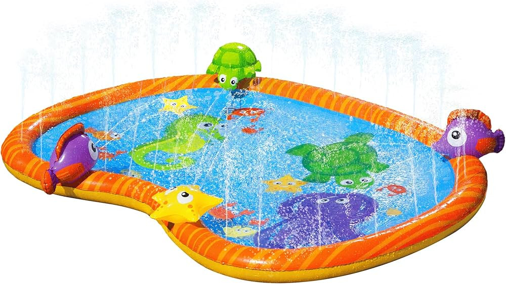 BANZAI 58 Inch Sprinkle Friends Play Mat, Watermat | Amazon (US)