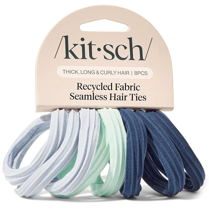 Kitsch Seamless Hair Ties No Damage - Garden Bouquet, 8pcs | Stretchable Hair Bands, Strong All-D... | Amazon (US)