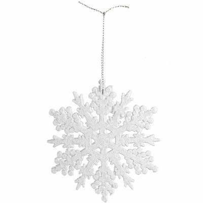 Ornativity Glitter Snowflake Ornaments Set - White - 24 Pack | Target