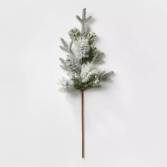 36in Flocked Greenery Front Porch Holiday Arrangement Stem Pick - Wondershop™ | Target