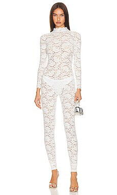 Kim Shui Lace Jumpsuit in White from Revolve.com | Revolve Clothing (Global)