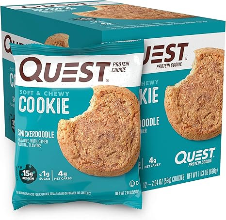 Quest Nutrition Snickerdoodle Protein Cookie, High Protein, Low Carb, Gluten Free, 12Count | Amazon (US)