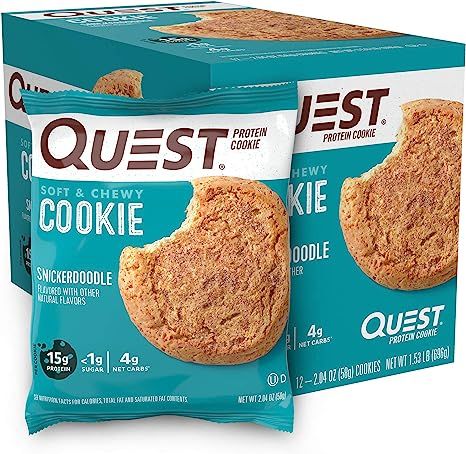 Quest Nutrition Snickerdoodle Protein Cookie, High Protein, Low Carb, Gluten Free, 12Count | Amazon (US)