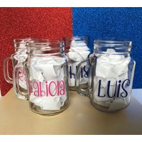 Personalized Mason Jar Glasses-Mason Mugs - Wedding Gifts - Cheerleader Gifts-Custom Jar-Monogrammed Jar-Monogram Gift | Etsy (US)