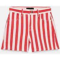 Zara - Striped Mom Fit Shorts - Red Stripe - 28 (Us 6) - Woman | Zara US