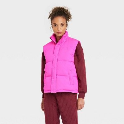 Women's Puffer Vest - A New Day™ Light Pink Xxl : Target | Target