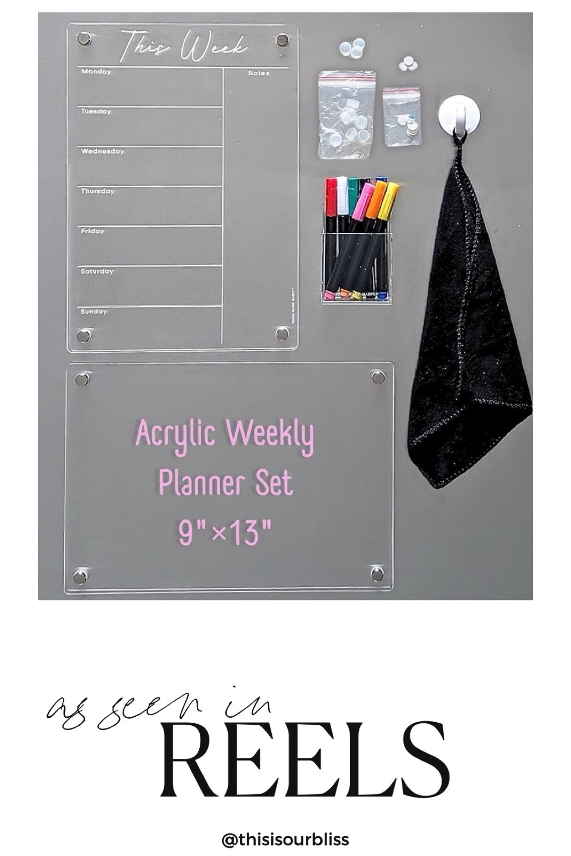 Magnetic acrylic menu board! 🍽️

Only $10 and has been super helpful for staying organized with meal planning for our family! Comes with markers, marker holder, cleaning cloth, hook and a blank acrylic board we use for notes + lists

* I linked the sweater vest (small) and jeans I was wearing in the real also!

#LTKHome #LTKFamily #LTKFindsUnder50