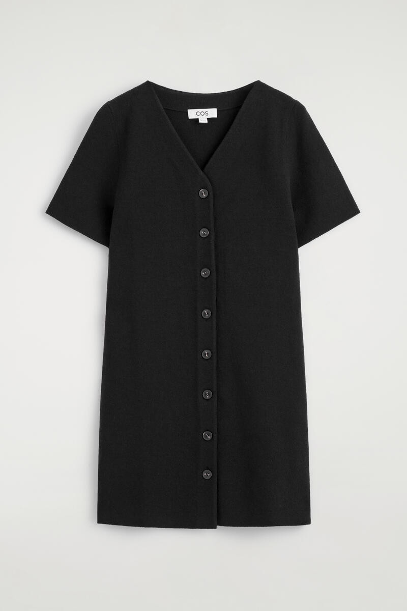 Buttoned Milano-Knit Mini Dress | COS (US)