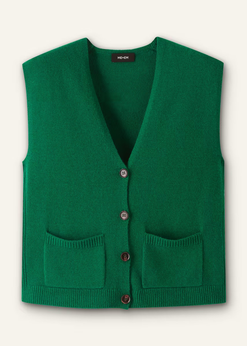 Merino Cashmere V-Neck Sweater Vest | ME+EM US