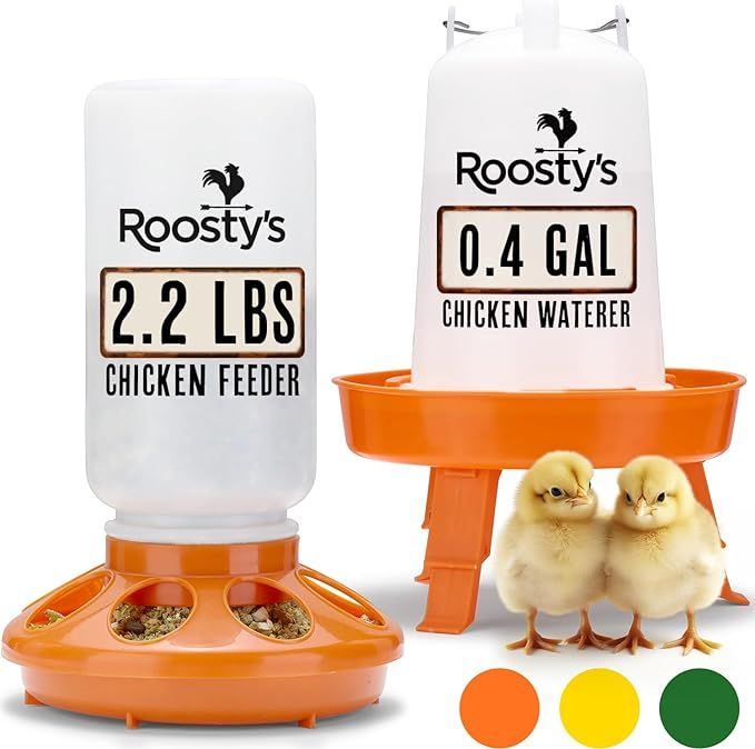 Roosty's Chick Feeder and Waterer Kit - 1L Chick Feeder and 1.5L Chick Waterer | Chicken Feeder a... | Amazon (US)