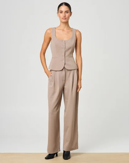 High Rise Wide Leg Tailored Pant | Glassons (Australia)