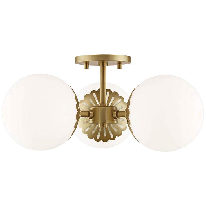 Mitzi Paige 16 1/42" Wide Aged Brass 3-Light Ceiling Light | Lamps Plus