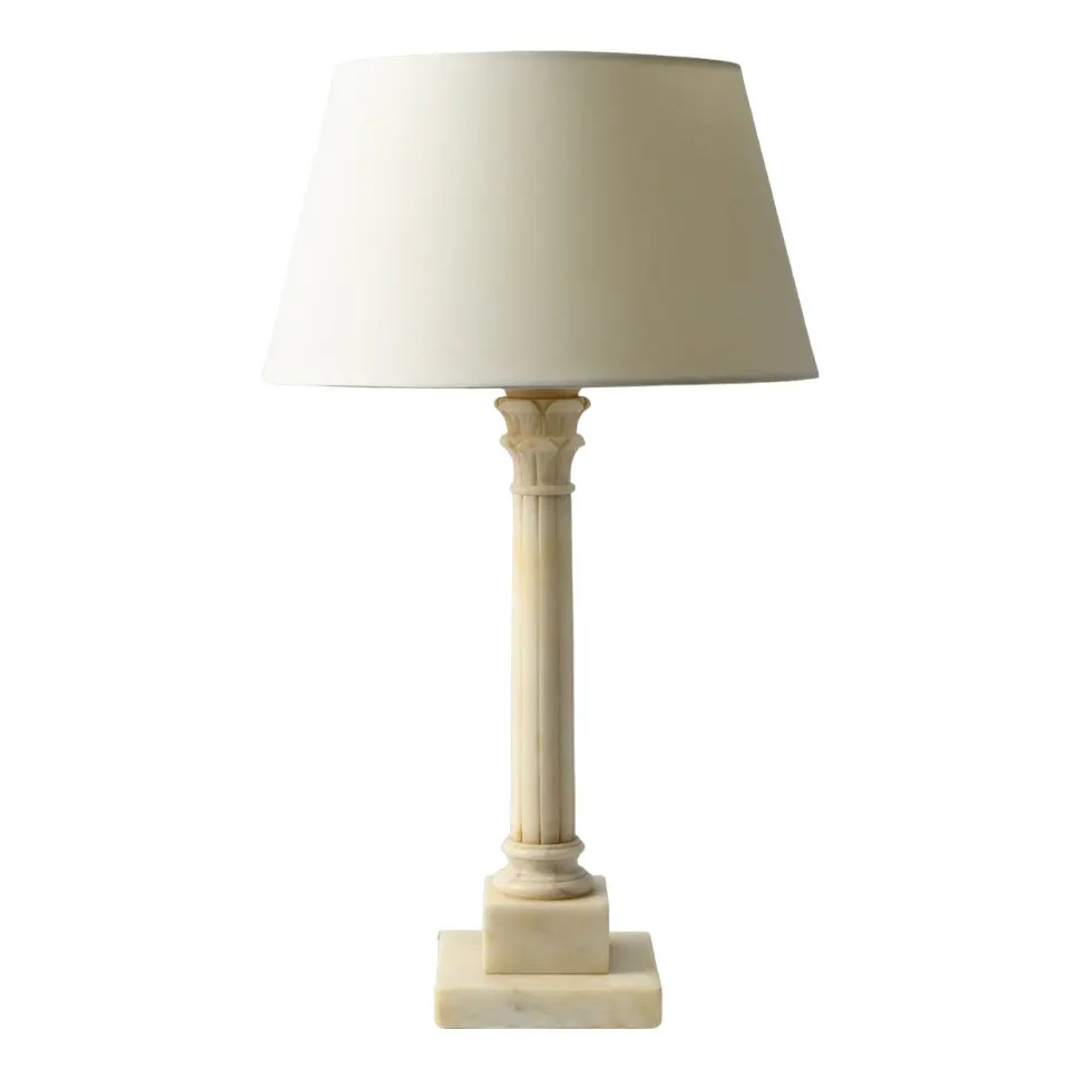 Alabaster Column Table Lamp from G. Bessi Volterra, 1950s | Chairish
