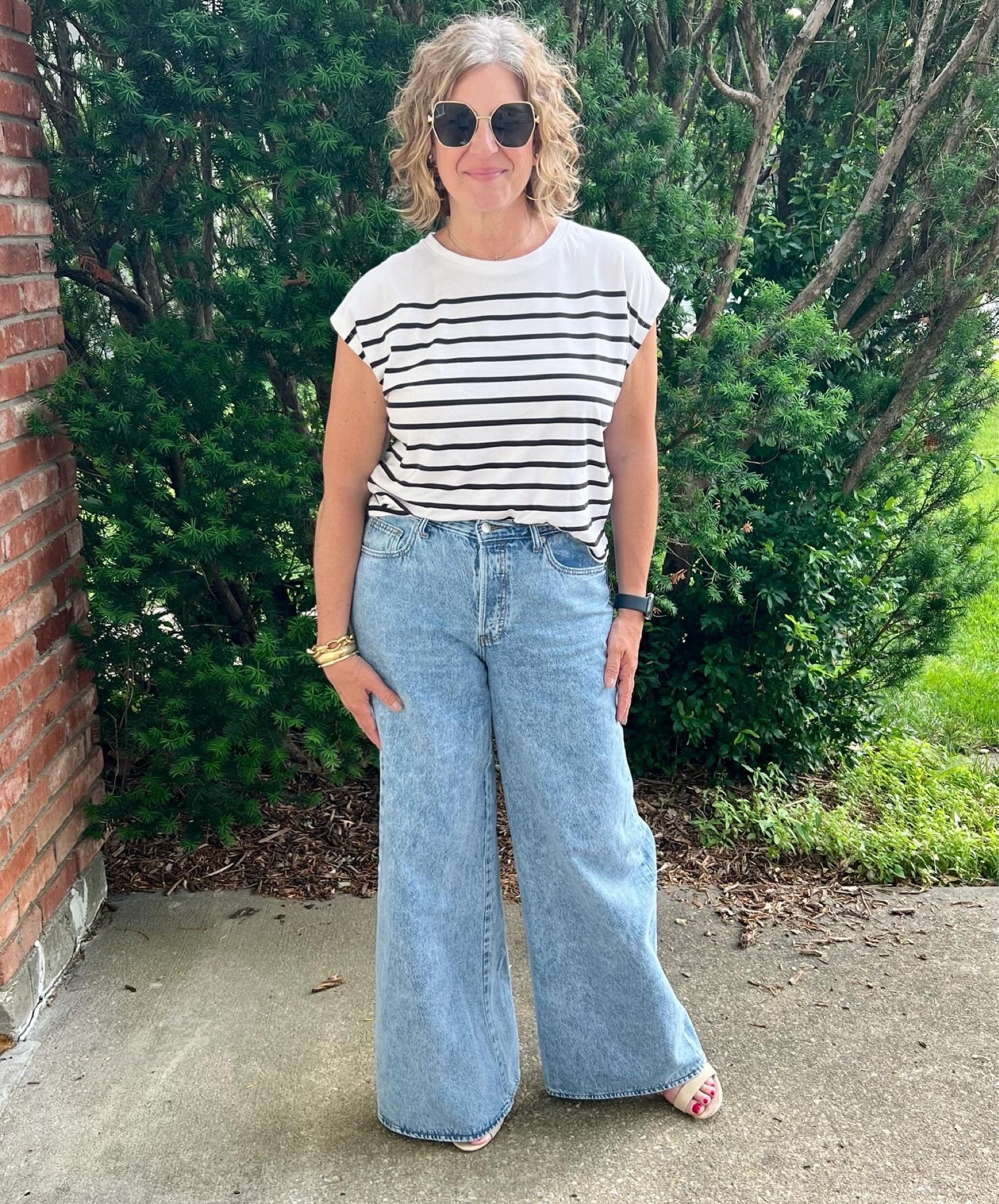A birthday party look that encompasses all the chic elements that I could think when it’s Taylor Swift themed. I played up the Blake Lively elements with chunky accessories and crazy curly hair! As for the overly baggy jeans, I finally made the decision to keep them and so glad I took off the tags!! #LTKDenim #LTKStyleat50 #LTK