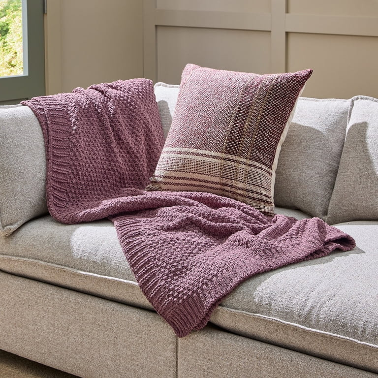 Better Homes & Gardens Super Soft Chenille Knit Oversized Couch Throw Blanket, Violet Gem | Walmart (US)