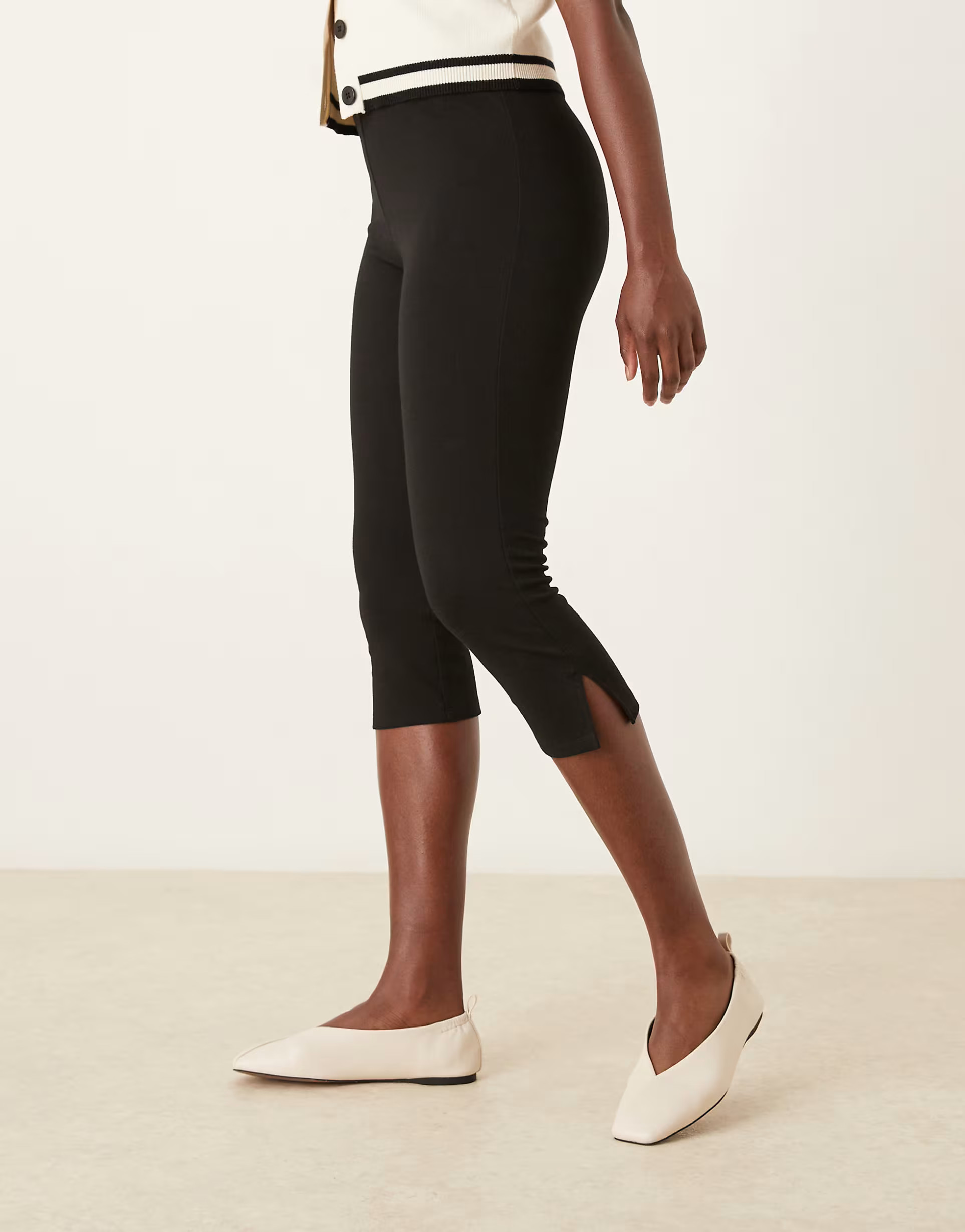 ASOS DESIGN Leslie square toe ballets in off-white | ASOS (Global)