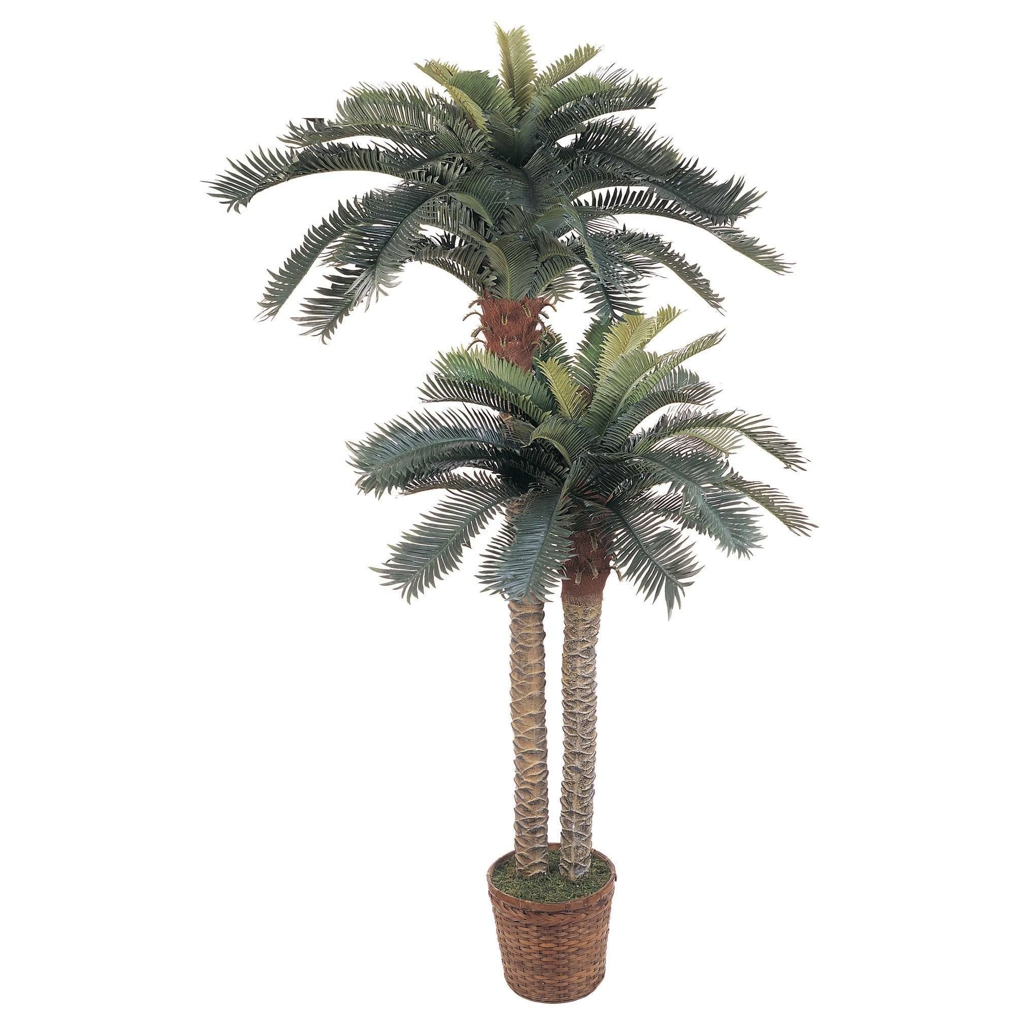 6' & 4' Sago Palm Double Potted Silk Tree | Nearly Natural | Nearly Natural