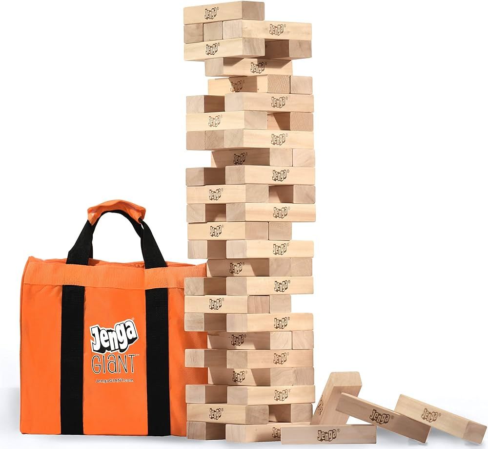 Jenga Official Giant JS6 - Extra Large Size Stacks to Over 4 feet, Includes Heavy-Duty Carry Bag,... | Amazon (US)