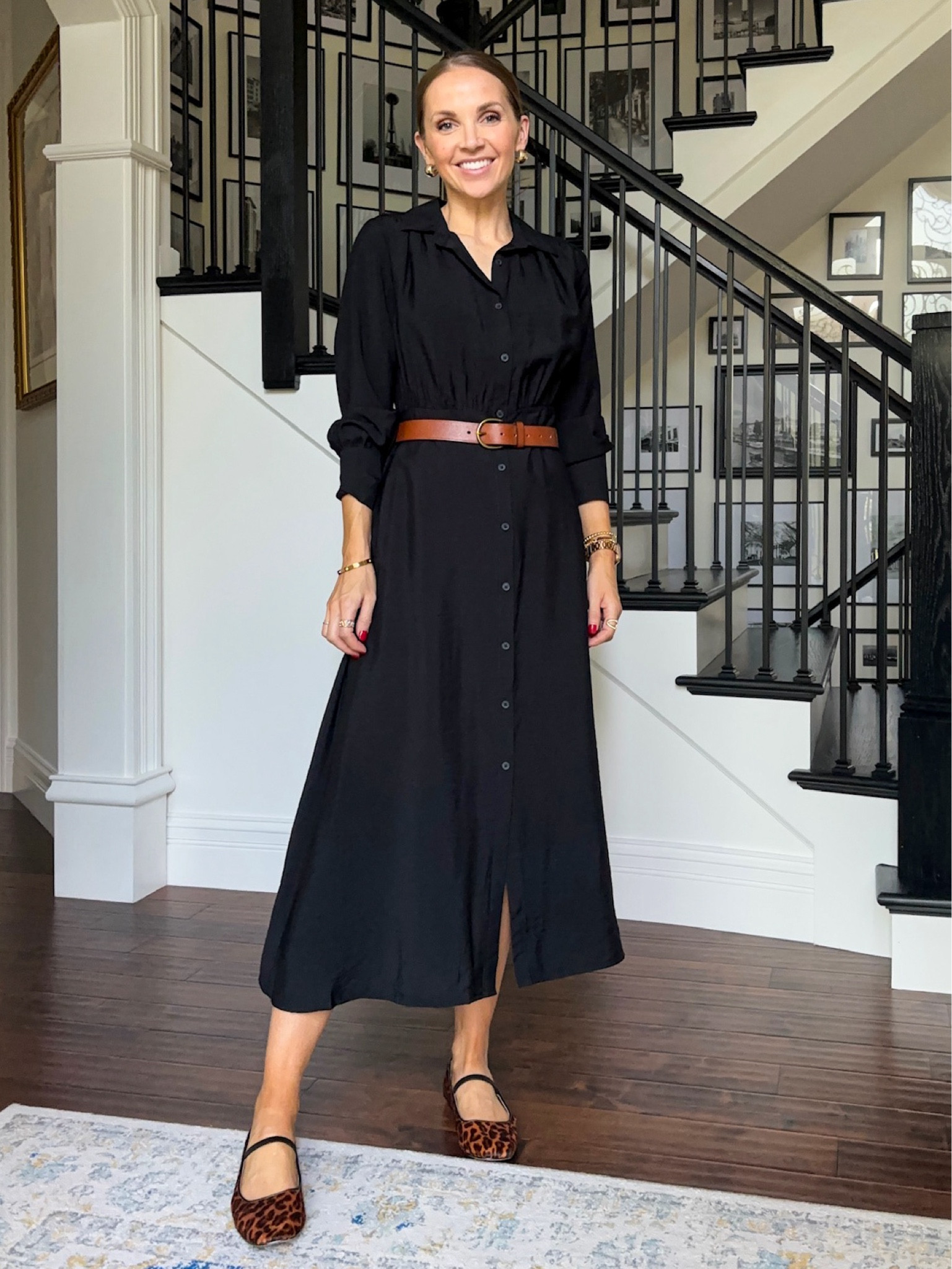 Black dress fall workwear with belt + leopard flats 

#LTKStyleTip #LTKSeasonal #LTKWorkwear
