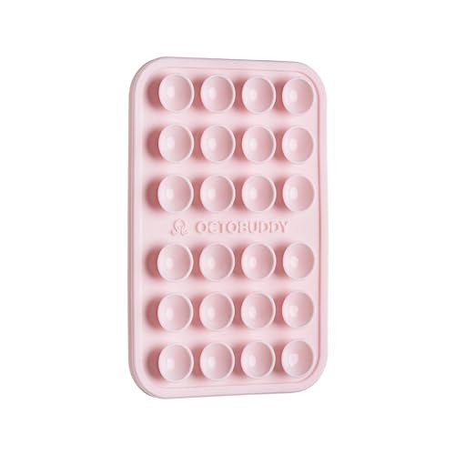 OCTOBUDDY Classic - Silicone Suction Phone Case Adhesive Mount - Hands-Free, Strong Grip Holder for Selfies and Videos - iPhone and Android Compatible - 2.25″ x 3.25″, Chalk Pink | Amazon (US)