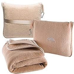 BlueHills Premium Soft Travel Blanket Pillow Airplane Blanket Packed in Soft Bag Pillowcase with ... | Amazon (US)