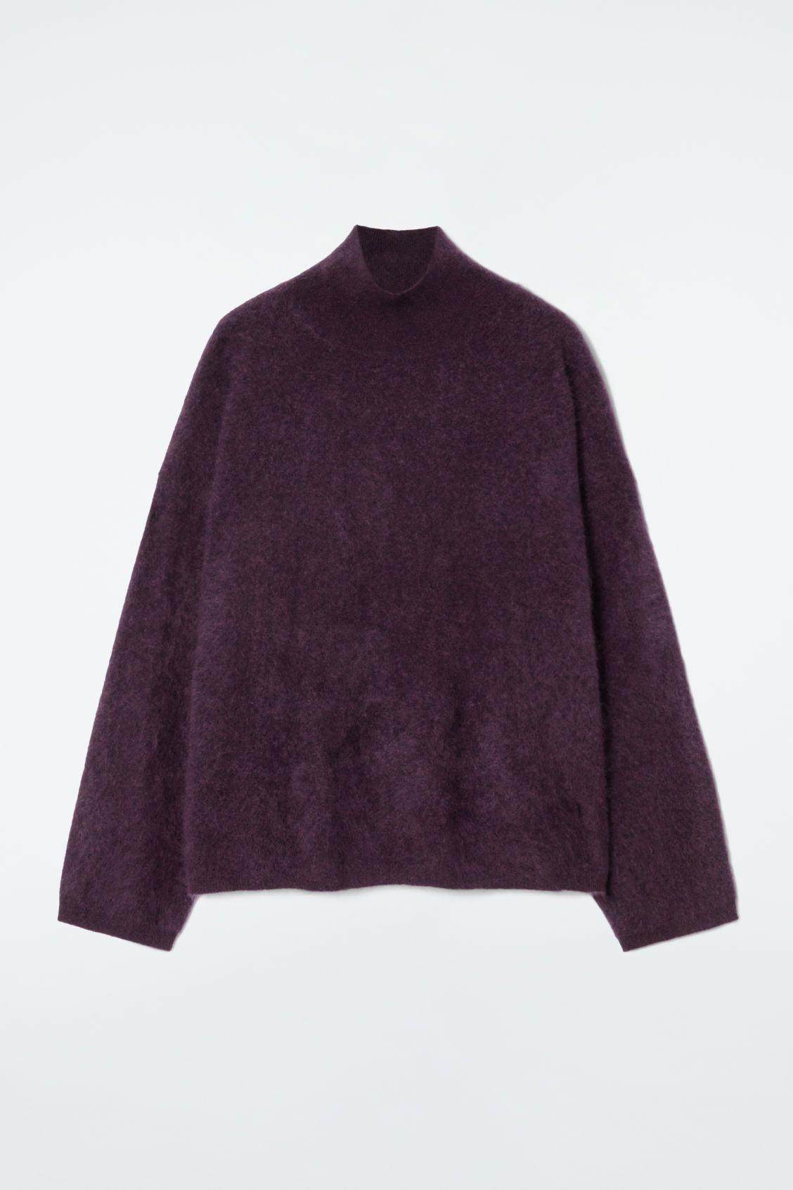 BRUSHED-CASHMERE TURTLENECK SWEATER - BURGUNDY - Knitwear - COS | COS (US)