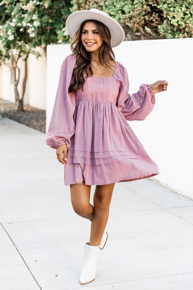 Take Your Time Mauve Mini Dress - Pink Lily Fall | Pink Lily
