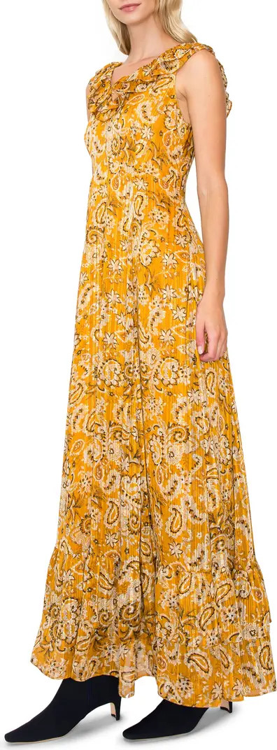 Metallic Paisley Ruffle Hem Dress | Nordstrom Rack
