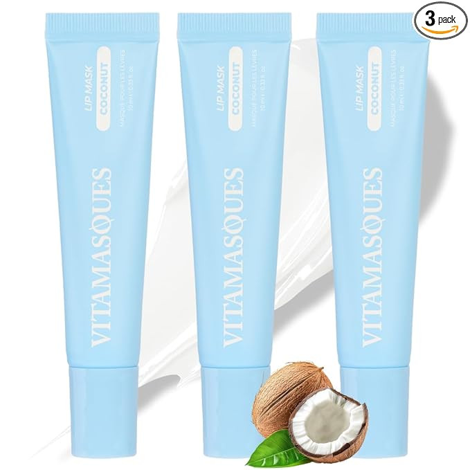 Vitamasques Overnight Lip Mask - Hydrating Coconut Flavor Lip Balm Moisturizer with Vitamins & Na... | Amazon (US)
