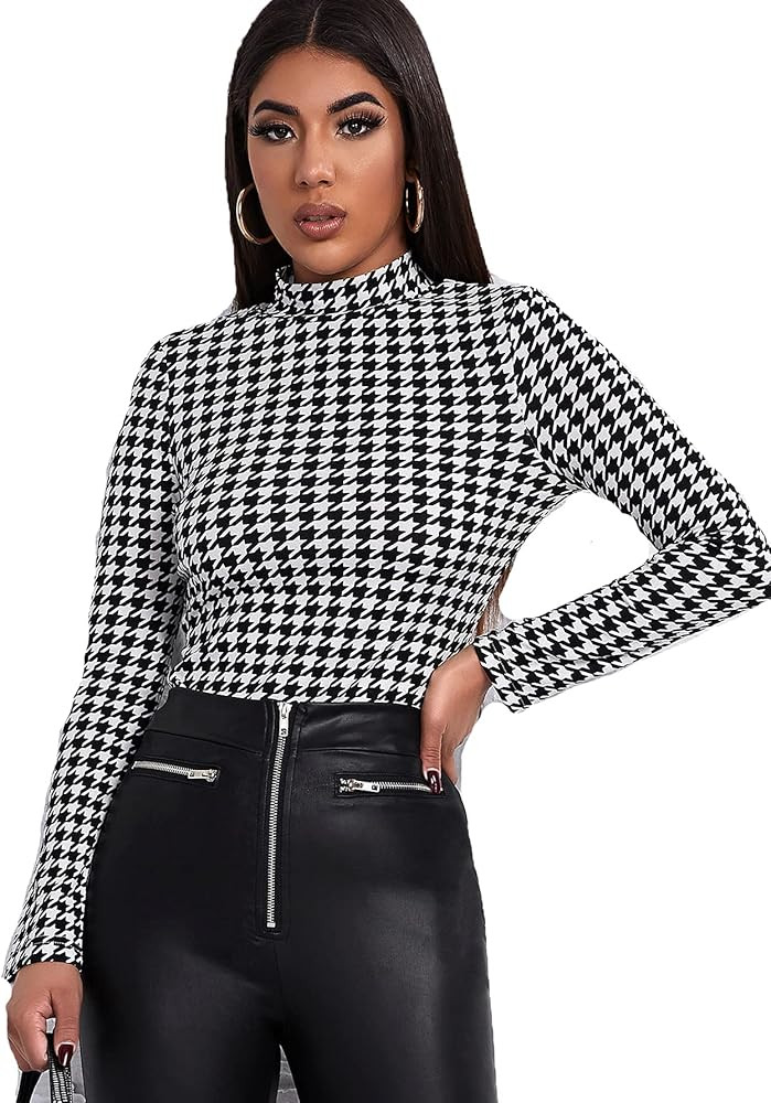 Milumia Women's High Neck Zebra Print Pullovers Long Sleeve Top | Amazon (US)