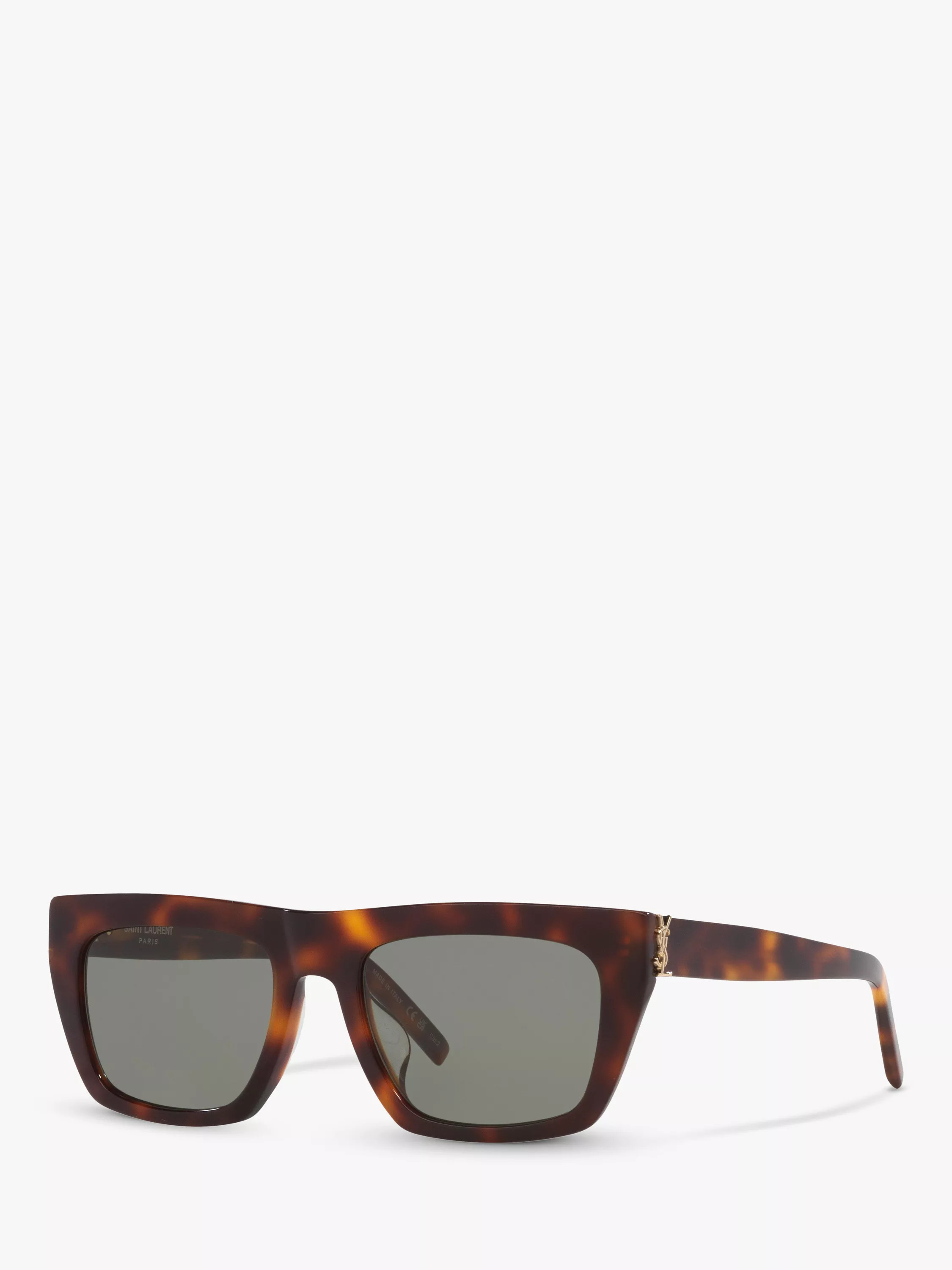 Yves Saint Laurent YS000583 D-Frame Sunglasses, Tortoise/Grey | John Lewis (UK)
