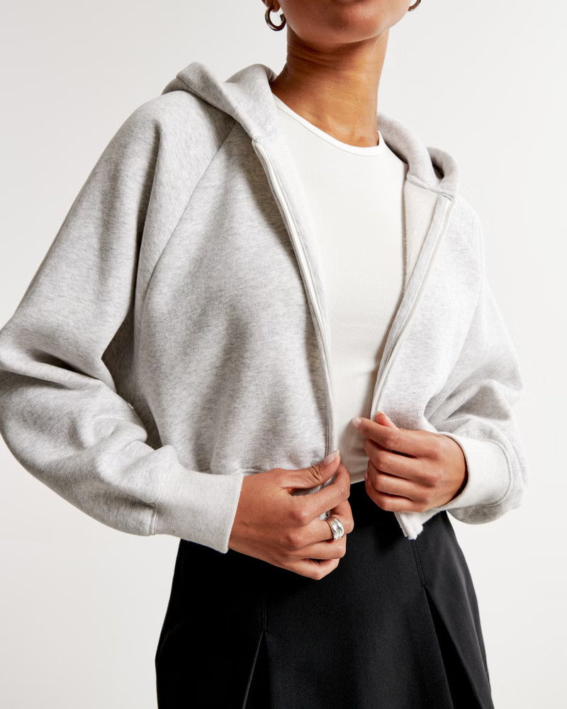 Women's Shrunken Sunday Hooded Full-Zip | Women's Tops | Abercrombie.com | Abercrombie & Fitch (US)
