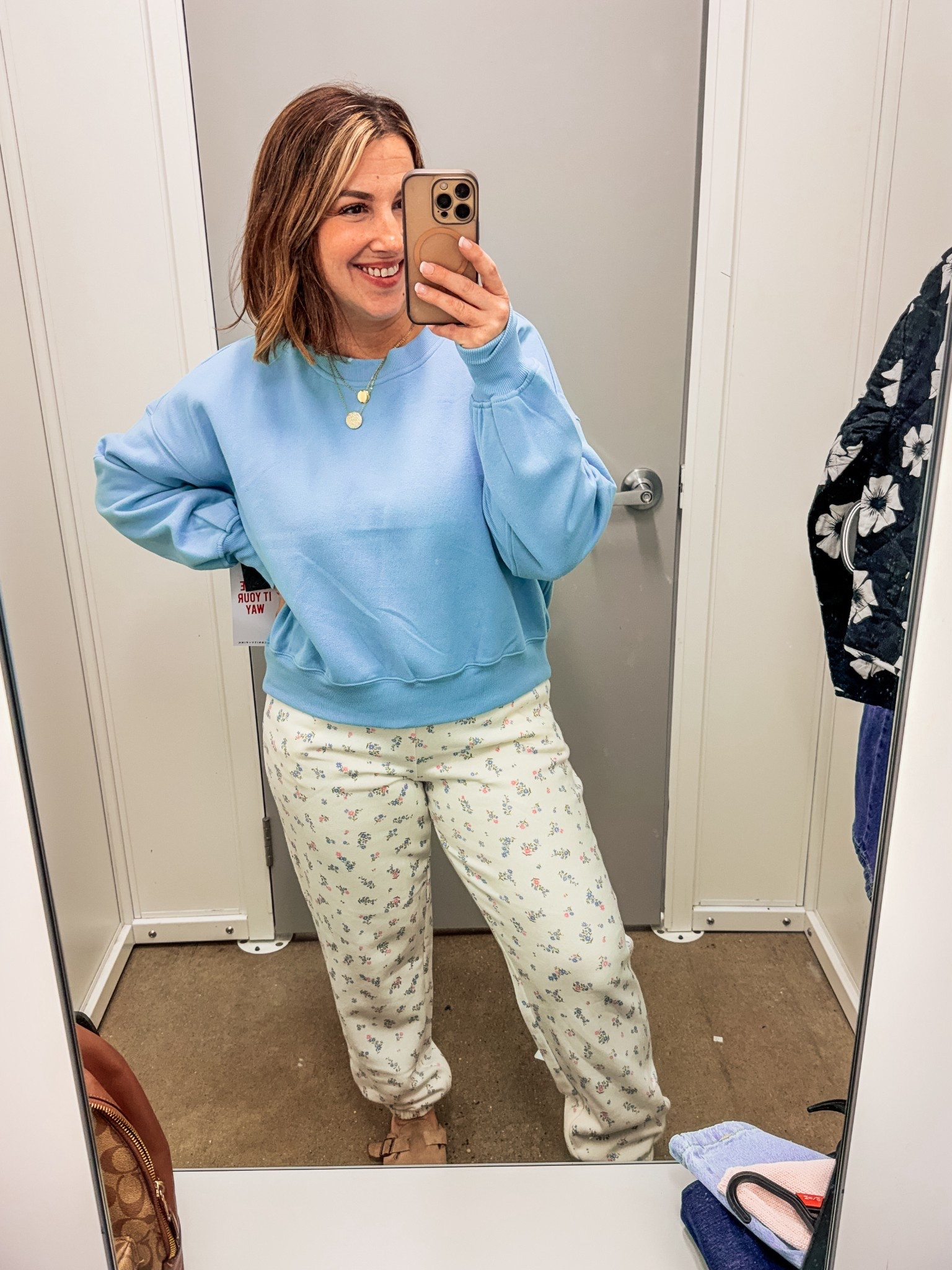Lounge outfit idea from Walmart. Featuring floral printed jogger style sweatpants, and a cropped pullover sweatshirt.

#LTKPetite #LTKOver40