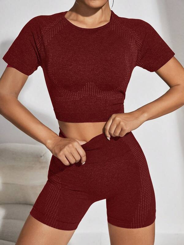 Solid Raglan Sleeve Sports Set | SHEIN