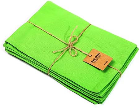 Candy Cottons 100% Cotton Dinner Napkins Lime Green Napkin (Pack of 6 - 18"x18") Dinner Table Napkin | Amazon (US)