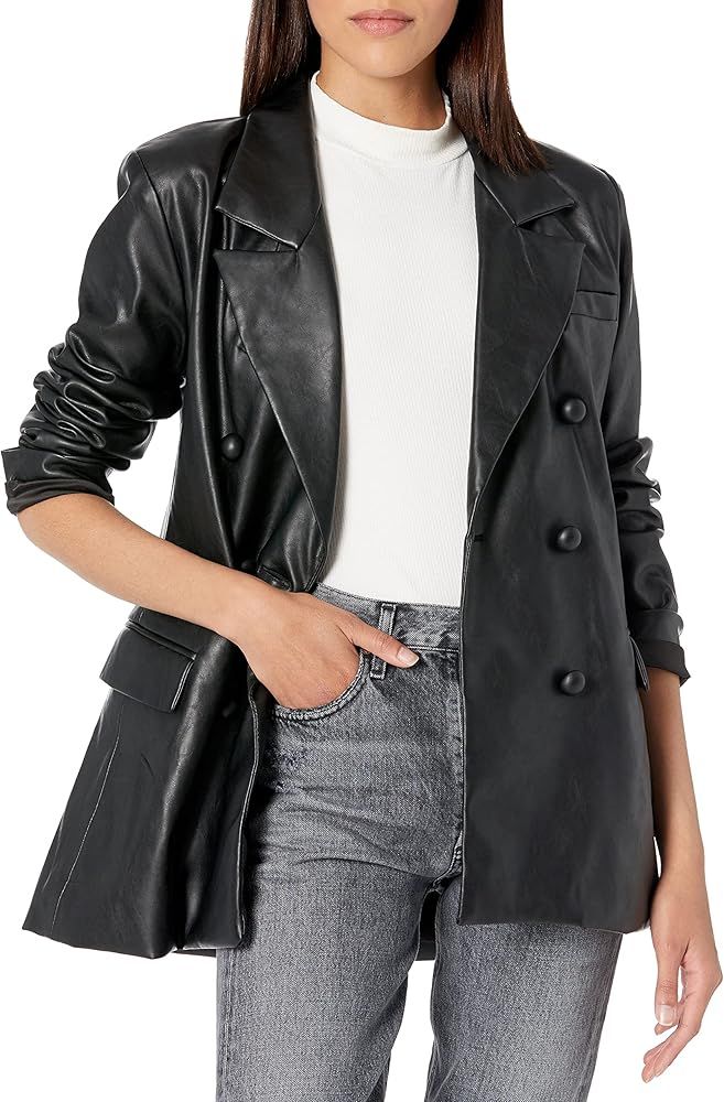 [BLANKNYC] Womens Luxury Clothing Faux Leather Blazer | Amazon (US)