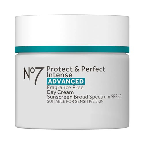 No7 Protect & Perfect Intense Advanced Fragrance-Free Day Cream SPF 30 - Anti-Aging Facial Moisturizer with Anti-Wrinkle Technology - Hydrating Hyaluronic Acid Cream for Radiant Youthful Skin (50ml) | Amazon (US)