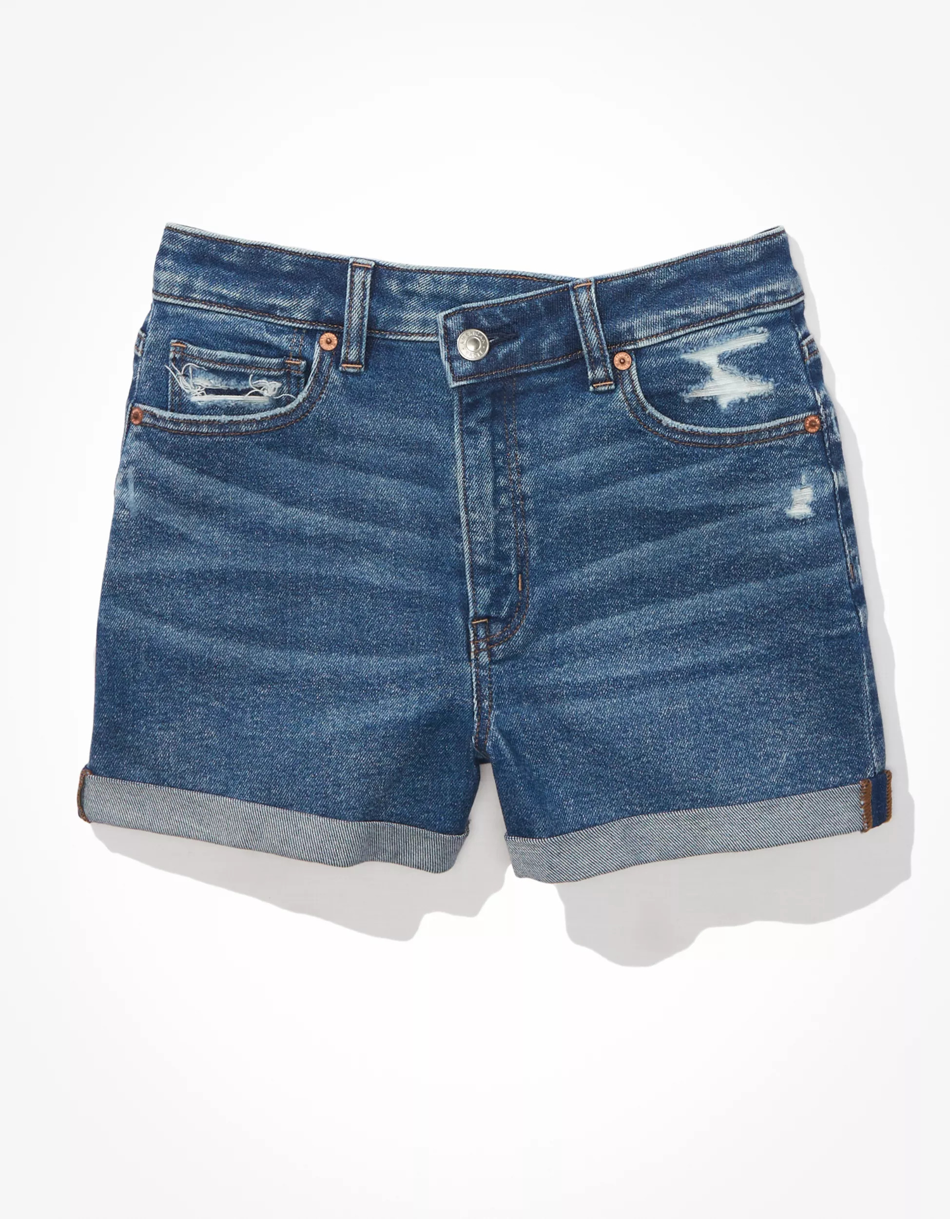 AE Stretch Crossover Denim Mom Shorts | American Eagle Outfitters (US & CA)