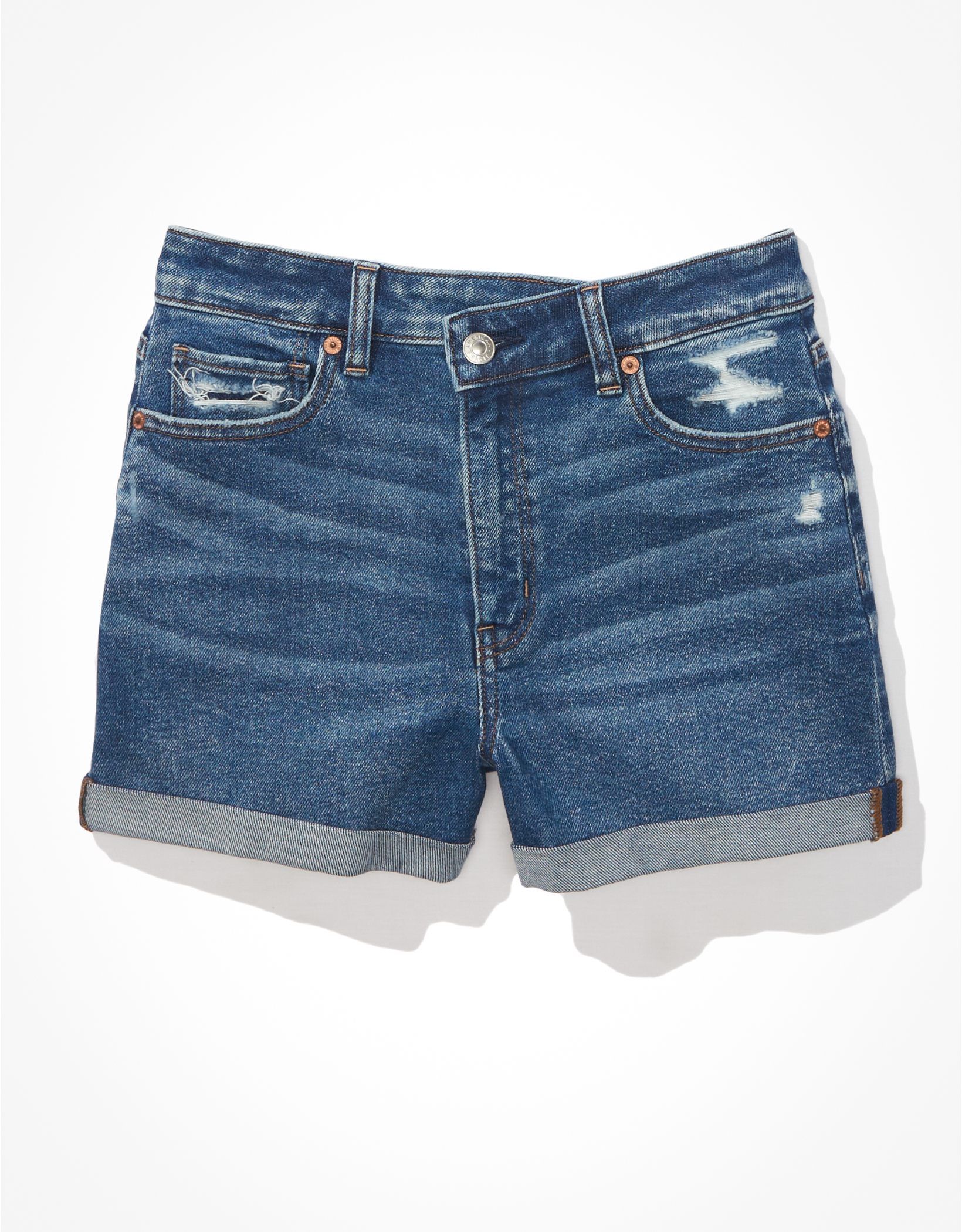 AE Stretch Crossover Denim Mom Shorts | American Eagle Outfitters (US & CA)