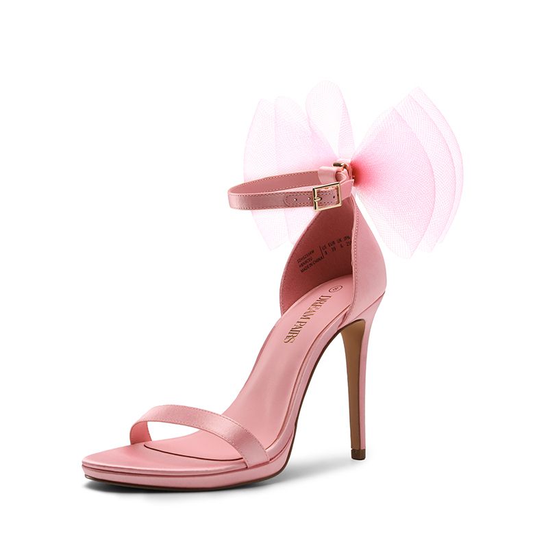 Silky Bow Ankle Strap High Stiletto Heel Sandals | Dream Pairs