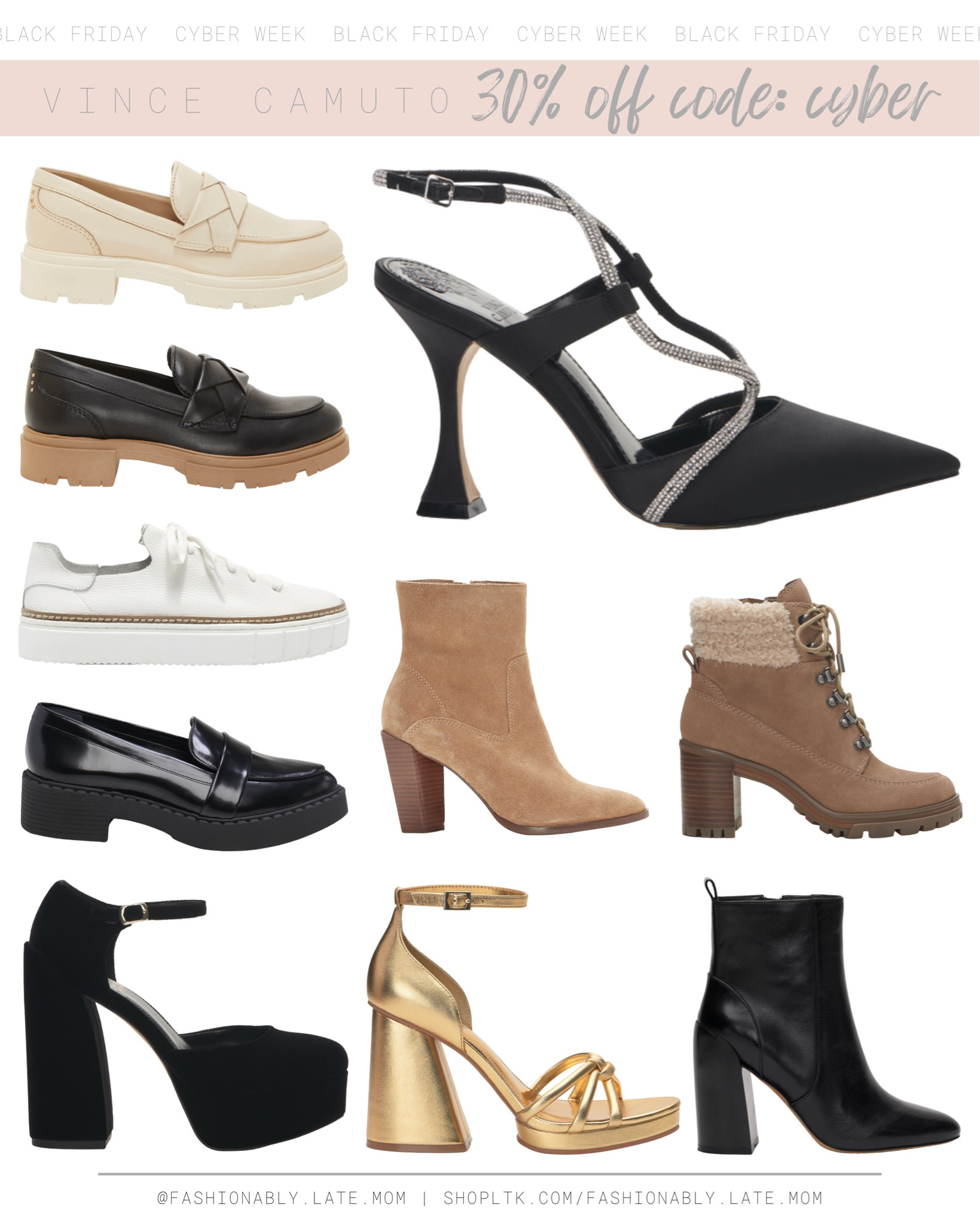 Vince Camuto Cyber Week! 30% off select styles with code: Cyber!

Fall sweaters 
Holiday gift guides
Fleece jacket
Women’s coats
Women’s snow boots
Holiday gifts
Christmas gifts
Christmas gift guide
Sweatshirts 
Mom jeans 
Fall bodysuits
Wrap style cardigan
Cozy cardigan
Fall booties
Winter heels
Two piece sets
Distressed denim
Two piece sets
Everyday style
Baseball cap
Womens sneakers
Belt bags
Windbreaker
Winter jeans
Cozy jeans
Cozy denim
Fall fashion
Fall style
Holiday gift guide
Gifts for her
Gifts for mom
Gift ideas for her
Gift ideas for mom
Silk robe
Silk pillowcase
Knit beanie
Fuzzy slippers

#LTKsalealert #LTKCyberweek #LTKshoecrush
