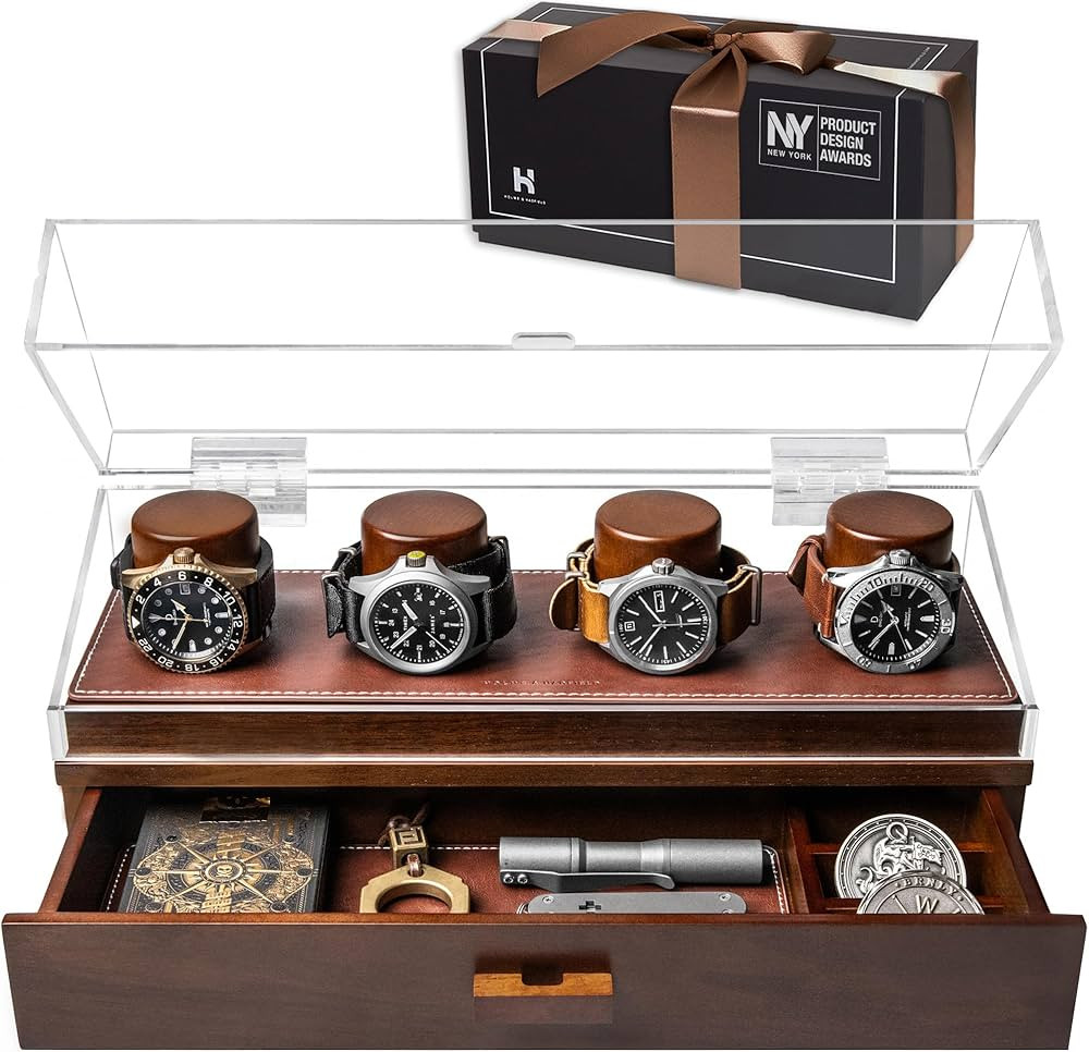 The Watch Deck Pro: Made to Show Off Your Collection — Stylish Display Case for 4 Watches – C... | Amazon (US)