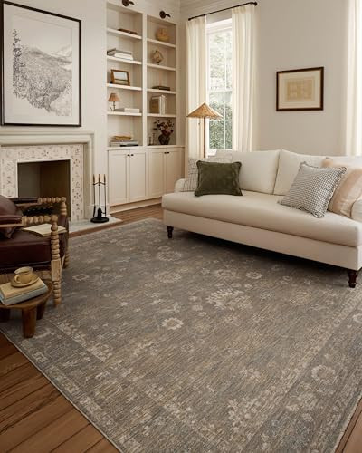 Loloi Chris Loves Julia Louisa Collection LOI-04 Lagoon/Ivory 7'-10" x 10', .38" Pile Height, Area Rug | Amazon (US)