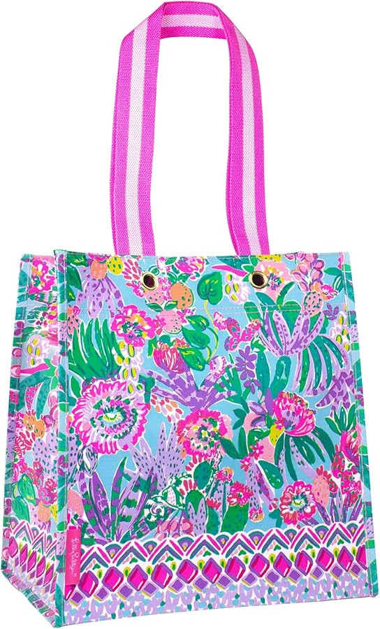 Lilly Pulitzer Market Shopper Bag, Reusable Grocery Tote, Shoulder Bag for Produce or Travel | Amazon (US)