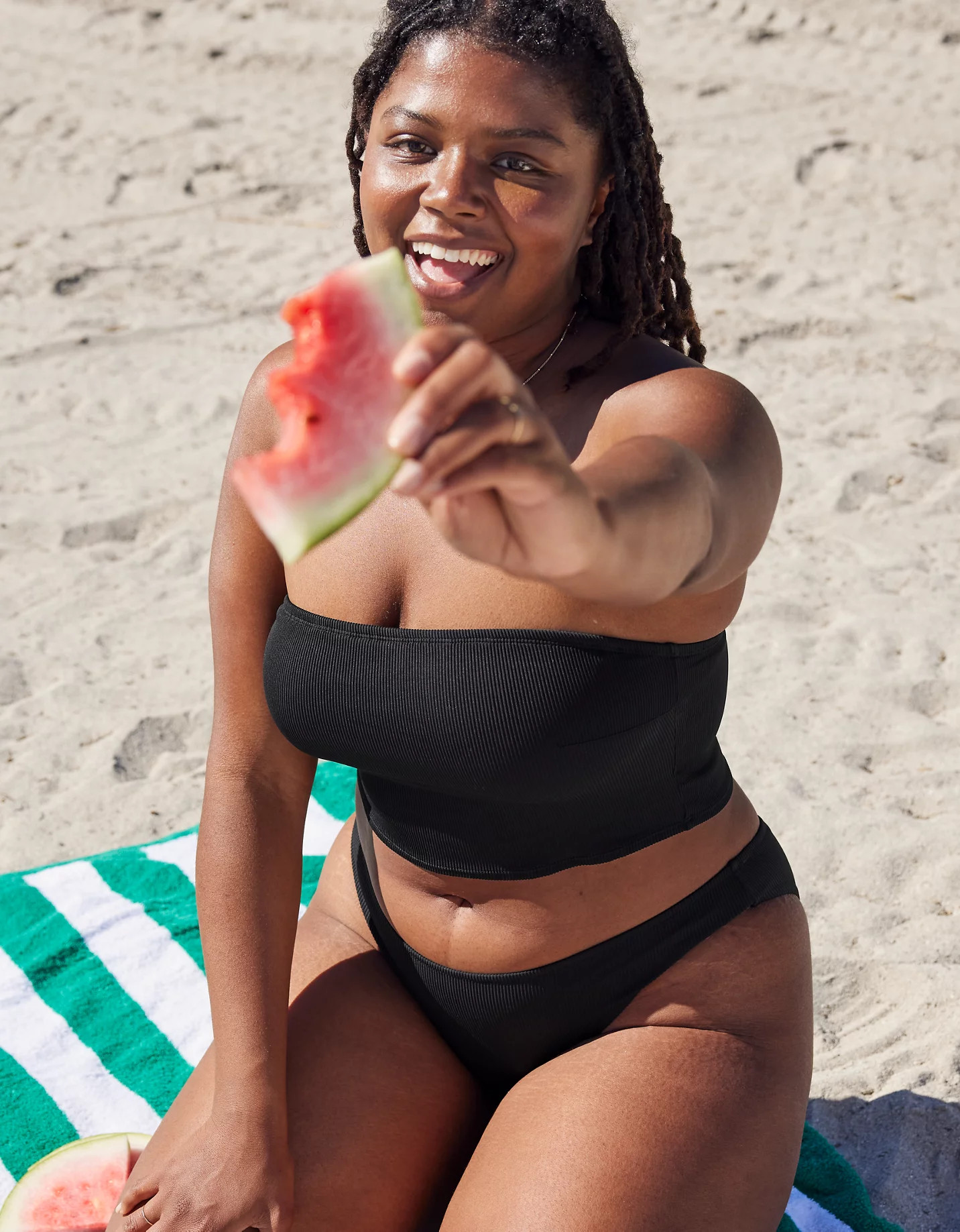 Aerie Ribbed Longline Bandeau Bikini Top | American Eagle Outfitters (US & CA)