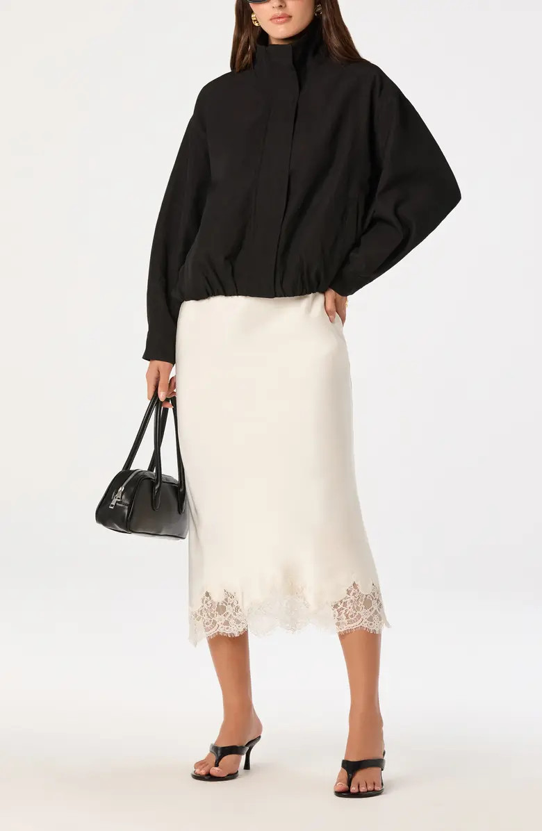 Blossom Lace Trim Midi Skirt | Nordstrom