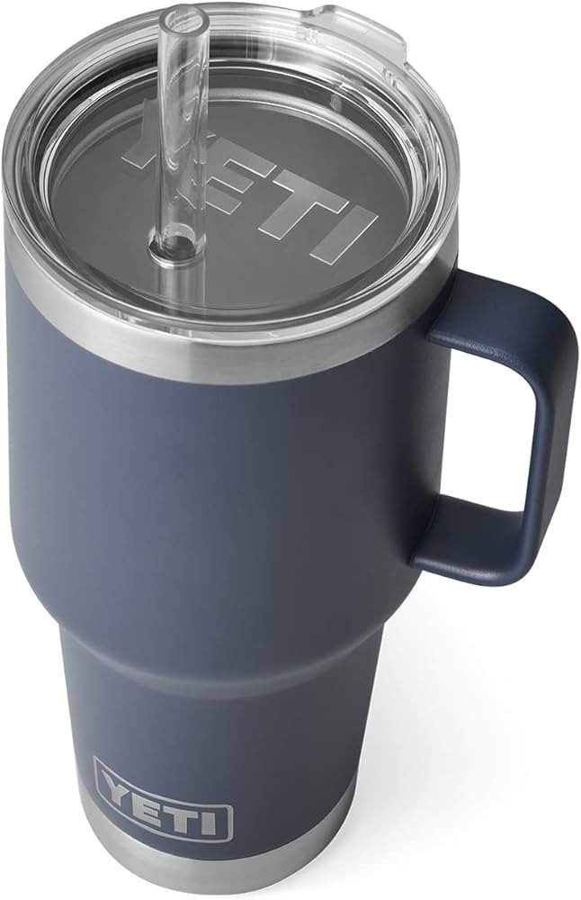 YETI Rambler Tumbler with Handle and Straw Lid, Vacuum Insulated Travel Mug, Stainless Steel | Amazon (US)