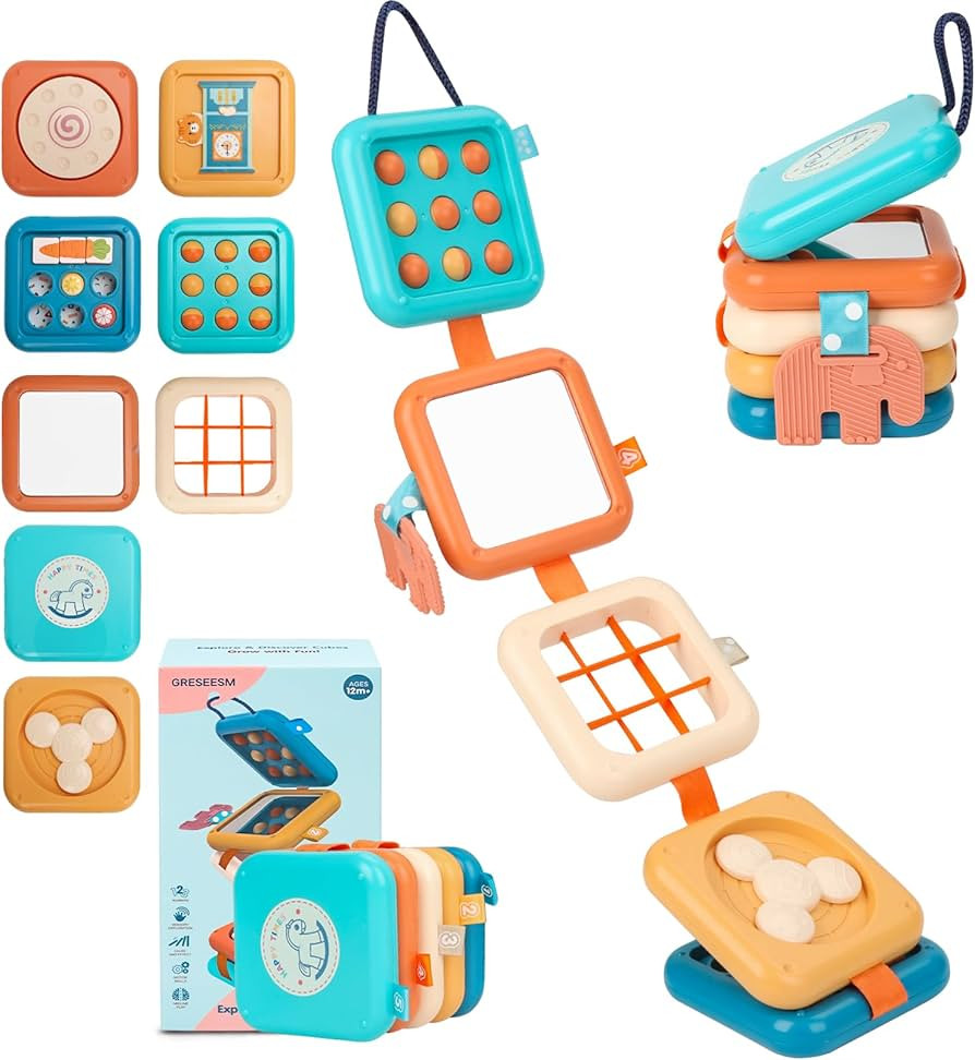 GRESEESM Montessori Busy Board for 1 Year Old, Toddlers Travel Toys for Ages 1\u20133, Sensory Ac... | Amazon (US)