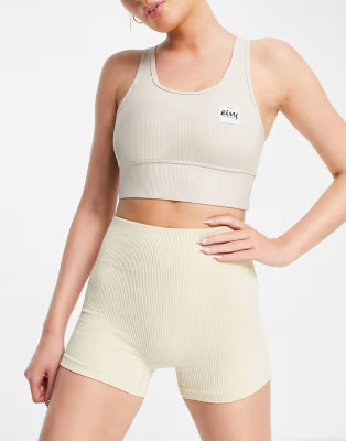 HIIT seamless rib shorts in ecru | ASOS (Global)