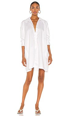Norma Kamali Super Oversized Boyfriend Shirt Dress in White from Revolve.com | Revolve Clothing (Global)